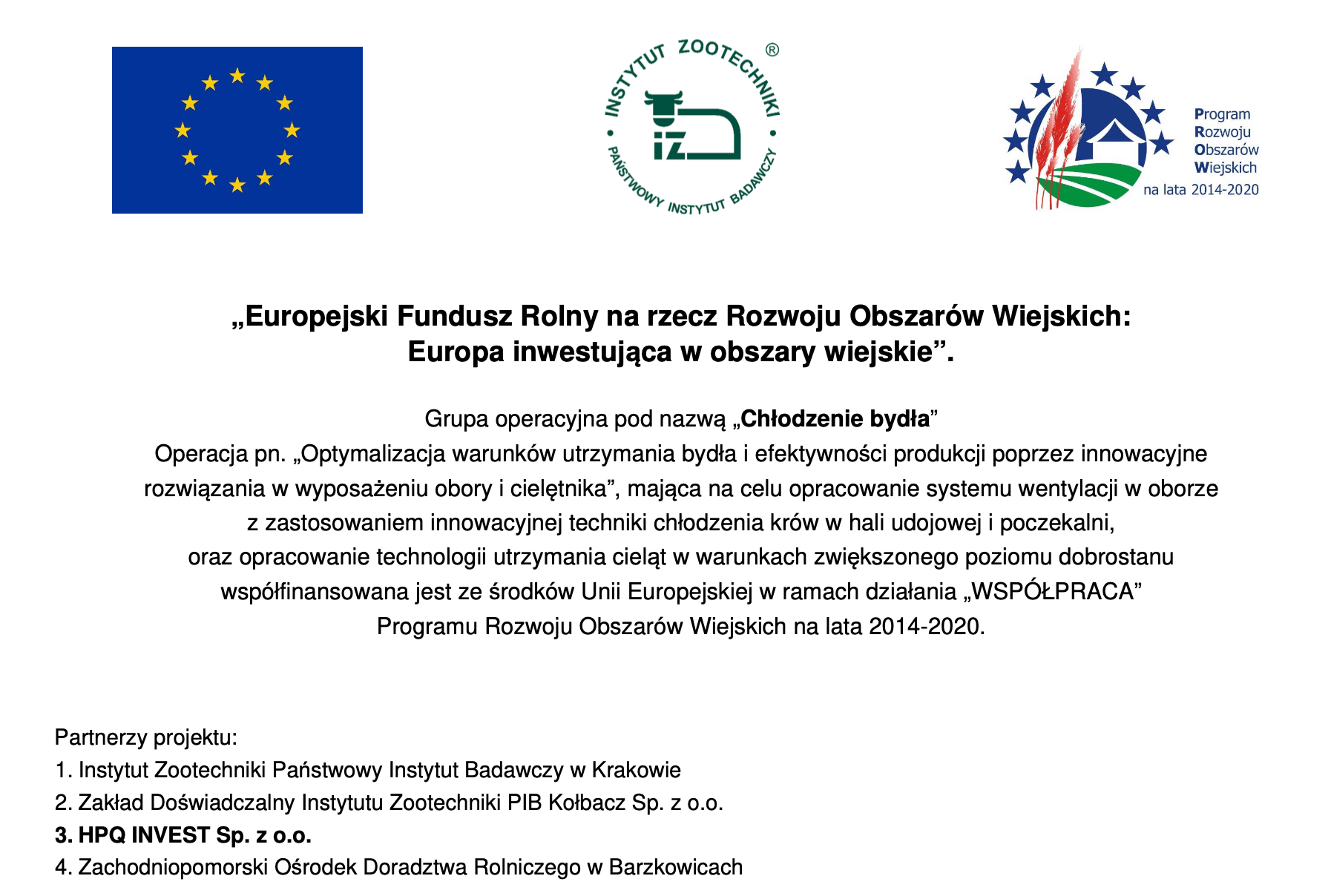 HPQ chłodzenie krów